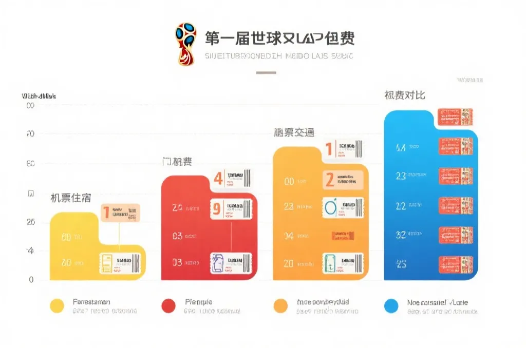四届世界杯观赛预算对比的信息图风格画面
